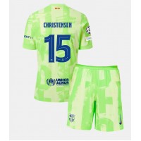 Dres Barcelona Andreas Christensen #15 Tretina pre deti 2024-25 Krátky Rukáv (+ trenírky)